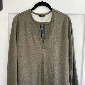 NWT - THEORY brand long sleeve designer henley
